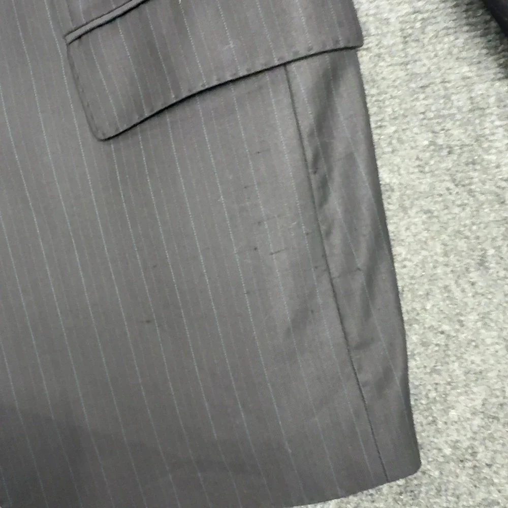 Riton Blazer Mens 42R Black Wool Blend Pinstripe Silk Touch Formal Classic